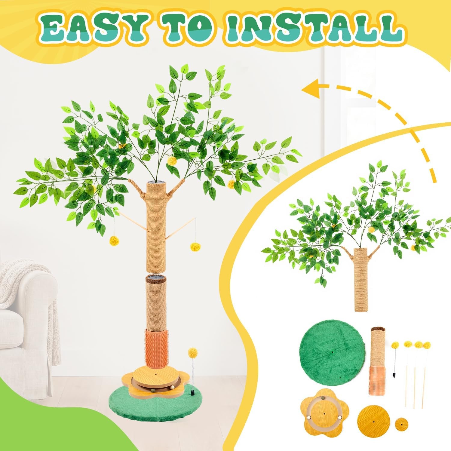 nuanchu-41-inch-tall-cat-scratching-post-tree-for-indoor-cats-adults-scratcher-tree-tower-with-sisal-rope-large-cats-scratching-posts-with-hanging-ball-for-kittens-and-medium-large-pet