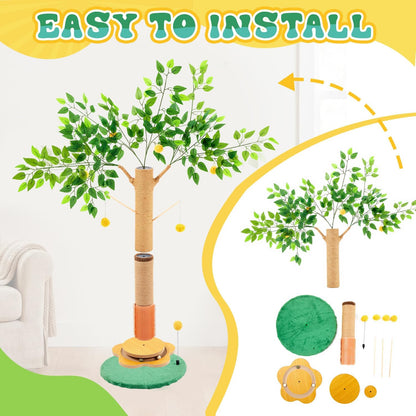 Nuanchu 41 Inch Tall Cat Scratching Post Tree for Indoor Cats Adults, Scratcher Tree Tower with Sisal Rope, Large Cats Scratching Posts with Hanging Ball for Kittens and Medium Large Pet5