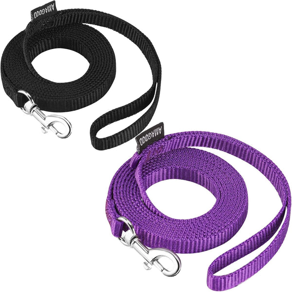 AMAGOOD 6 FT Puppy/Leash, Strong Traditional Style with Easy to Use Collar Hook, Great for Small, Medium and Large Dogs (5/8In X 6 Ft, Purple)60