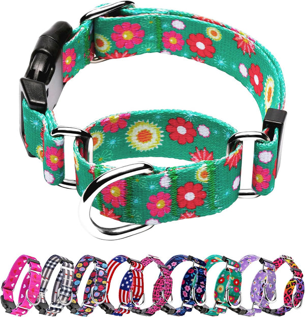 Hikiko Martingale Collar for Dogs Adjustable Soft Nylon Dog Collars with Cute Patterns for Small Medium Large Dog（Pink Butterfly,Medium）21