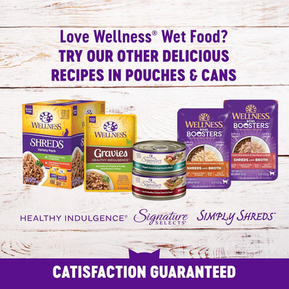 Wellness Healthy Indulgence Morsels Variety Pack Adult Wet Cat Food, Natural, Protein Rich, Grain Free, 2 Flavors, 3 Oz, Pack of 8 Pouches5
