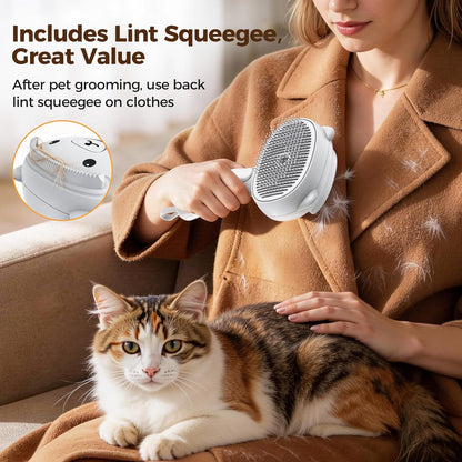 Self Cleaning Shedding Steam Cat Brush, Silicone Scraper Included | Dog Brush, Primecat, Cat Brushes for Shedding, USB Rechargeable, for Grooming & Haired Pets, Dogs & Cats, White4
