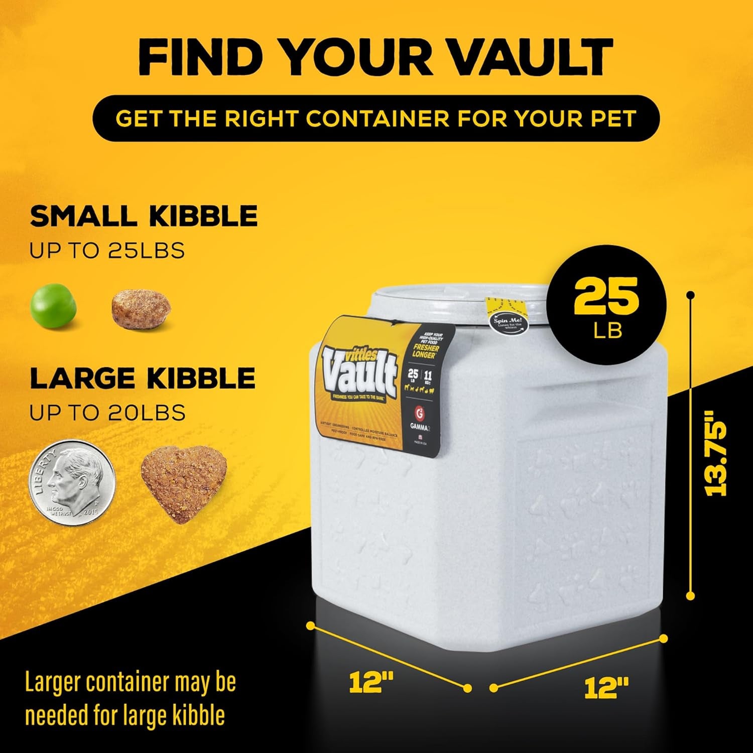 gamma2-vittles-vault-pet-food-storage-containers-sealed-dog-and-cat-food-storage-container-fits-up-to-25lbs-made-in-the-usa-12l-x-13-75h-made-in-usa-12-inch-long-by-13-75-inch-tall-airtight-lid-keeps-kibble-fresh-and-pests-out-a-durable-pantry-bin-design