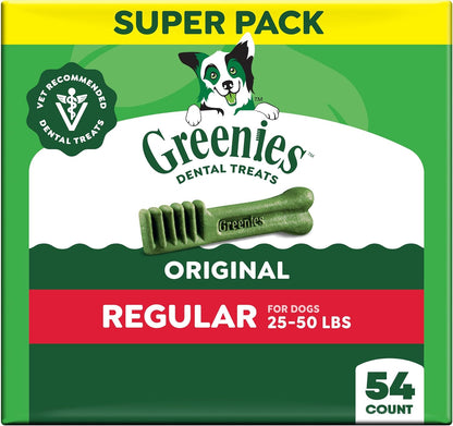 Greenies Regular Dental Dog Treats, Original Chicken Flavor, 36 Count | Clinically-Proven, Veterinarian-Recommended, 47% Less Tartar & 40% Less Plaque in 28 Days, for Dogs 25-50 Lbs, 36 Oz. Pack14