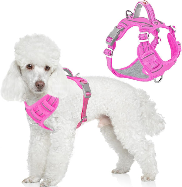 BARKBAY Dog Harness No Pull with ID Tag Pocket - Heavy Duty, Reflective, Easy Control for Large Dogs(Blue,L)18