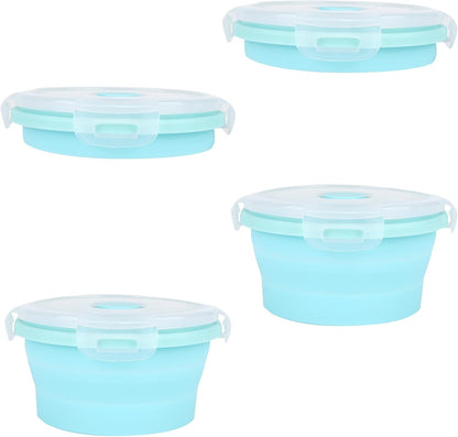 Luter 2 Pieces Collapsible Dog Bowls Silicone Food Water Travel Foldable Bowl with Lids Portable Expandable Pet Feeding Watering Cup Dish for Walking Kennels Camping 350Ml (12X12X3Cm) (Pink & Blue)9