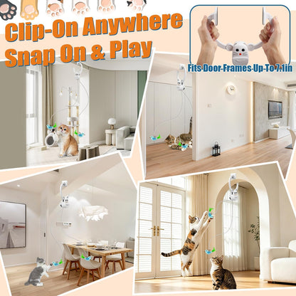 Interactive Cat Toys for Indoor Cats, Automatic Flying Bird Feather Wand Toy for Chase Exercise Enrichment, Rechargeable Durable Safe Hanging Cat Toy for Bored Kittens & Adult Cats5