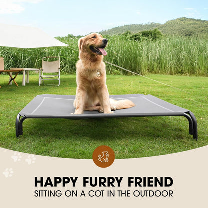 Czpalo Outdoor Elevated Dog Bed for Large Sized Dogs, No-Tool Assembly. | Raised Design Promotes Airflow. Tool-Free Assembly, Easy-To-Clean Mesh, Portable, with Anti-Skid Feet. Indoor/Outdoor Use.2