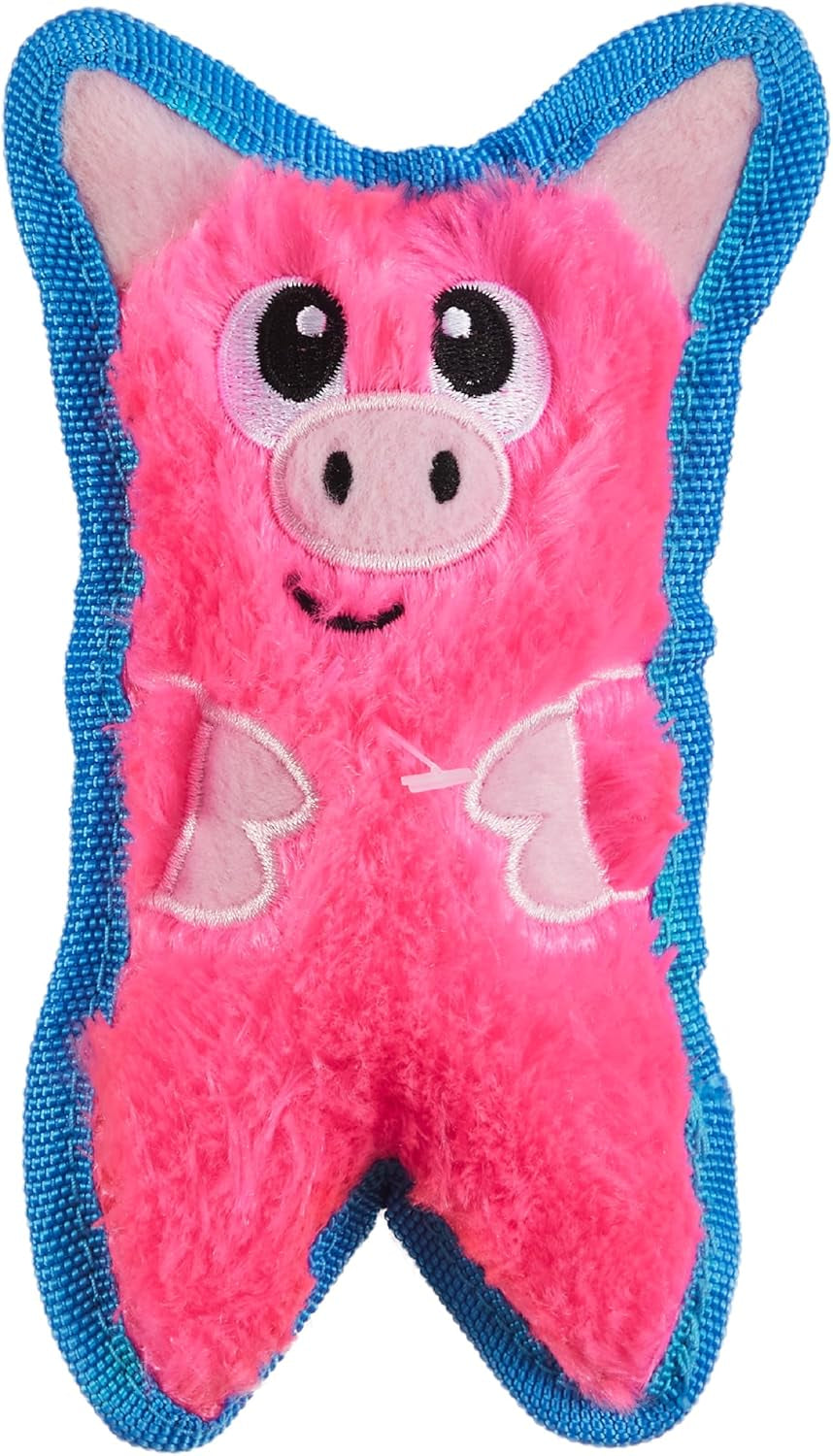 outward-hound-durablez-minis-squeaky-plush-dog-toy-no-stuffing-for-less-mess-interactive-tough-jumbo-squeaker-puppies-small-dogs-pig-6-8