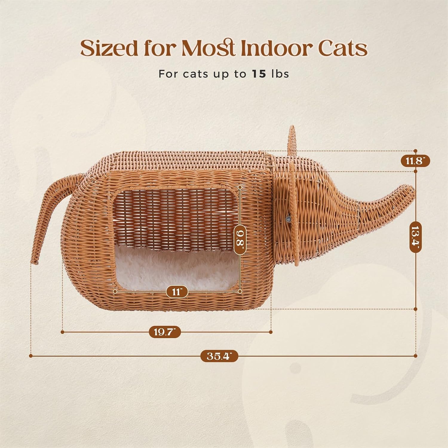 muttros-elephant-shaped-cat-condo-bed-for-indoor-cats-woven-cat-house-with-thick-plush-cushion-for-large-cats-and-kittens-sturdy-pet-hideaway-for-small-dogs-and-rabbits-35-x-12-x-13-inches