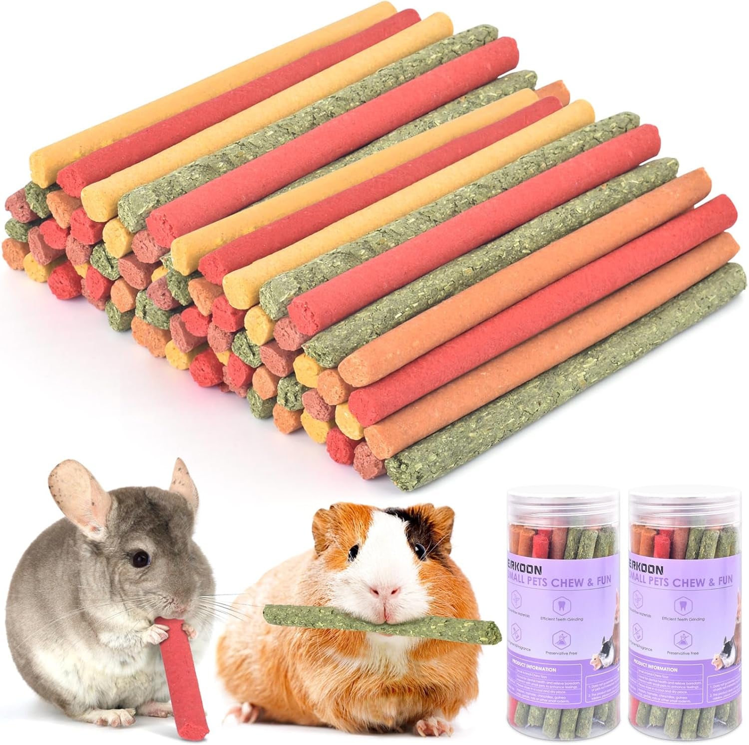 erkoon-40pcs-rabbit-timothy-hay-sticks-five-flavors-purplepotato-timothyhay-pumpkin-strawberry-carrot-suitable-guinea-pig-hamste-gerbil-chinchilla-treats-chew-toys-for-teeth-for-bunnies