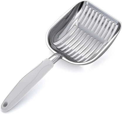 Wepet Cat Litter Scoop, Aluminum Alloy Sifter, Kitty Metal Scooper, Deep Shovel, Long Handle, Poop Sifting, Kitten Pooper Lifter, Durable, Heavy Duty, for Litter Box32