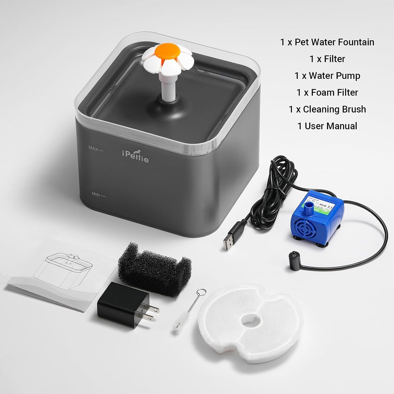 ipettie-neverland-cat-water-fountain-with-led-light-67oz-2-0l-ultra-quiet-drinking-waterer-automatic-filtered-water-dispenser-water-purifier-for-pets-grey