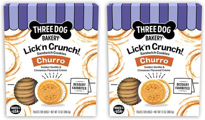 Three Dog Bakery Lick'N Crunch! Dog Treats - 13 Oz | Golden Vanilla & Peanut Butter Sandwich Cookies - Crunchy Treats with Peanut Butter Creme9