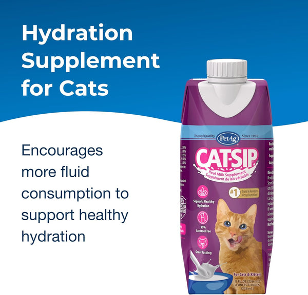 Pet-Ag Cat-Sip Real Milk - 8 Oz, 4 Pack - Ready-To-Feed Snack for Cats & Kittens - Easy to Digest with 99% Lactose-Free, Low-Fat Grade a Milk - Encourages Hydration2