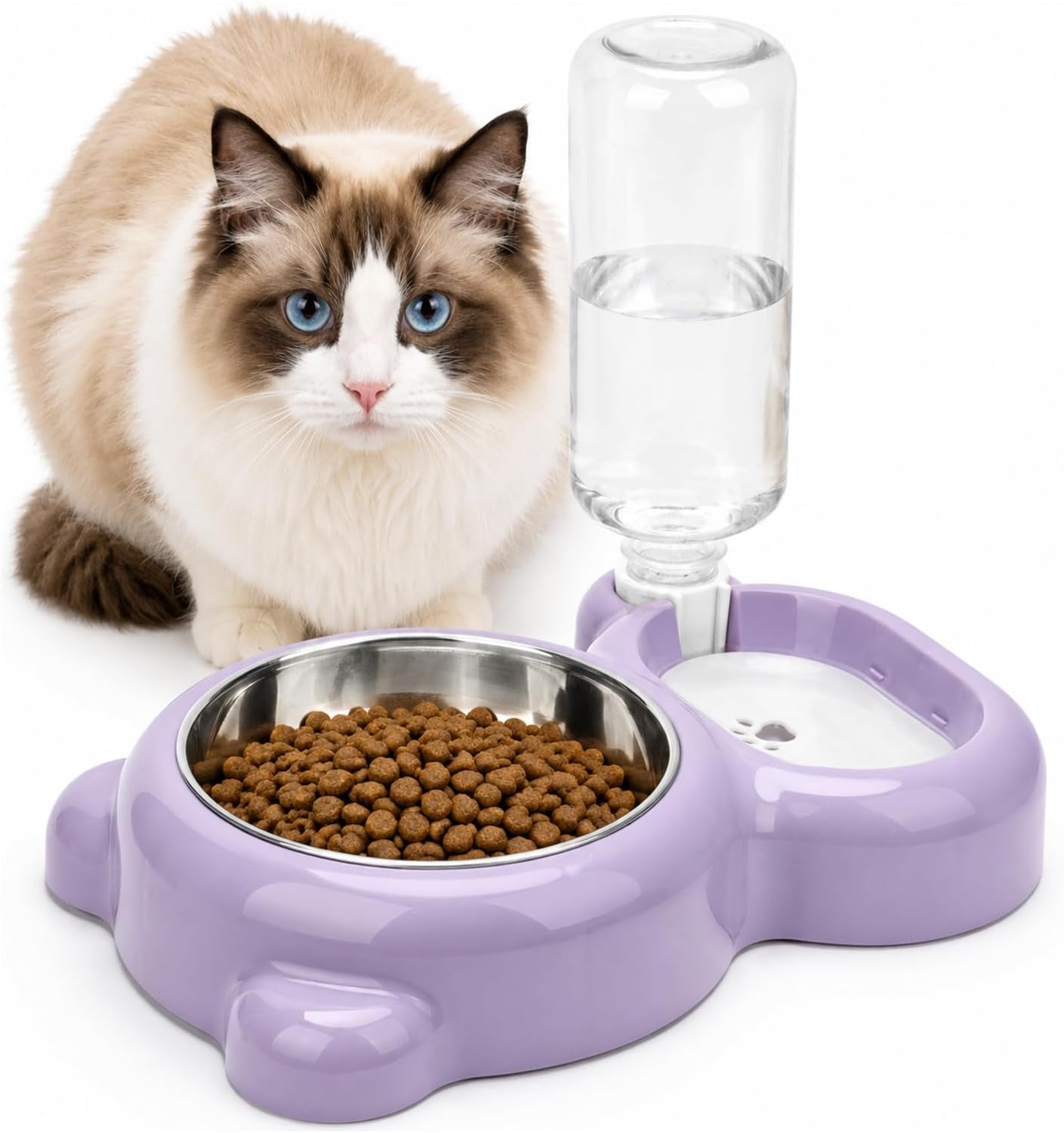 2-in-1-dog-cat-food-and-water-bowl-set-with-auto-water-dispenser-blue-anti-slip-splash-design-easy-to-clean-stainless-steel-bowl-and-safe-pp-material-suitable-for-puppies-and-cats