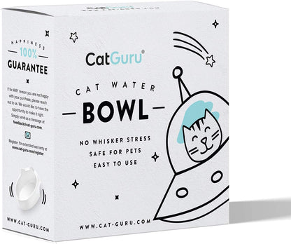 Catguru Whisker Stress Free Cat Water Bowl, Reliefs Whisker Fatigue, Wide Cat Dish, Non Slip Pet Feeding Bowl, Shallow Pet Food Water Bowls, Non Skid Bowls for Cats (Marshmallow)6