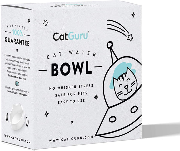 Catguru Whisker Stress Free Cat Water Bowl, Reliefs Whisker Fatigue, Wide Cat Dish, Non Slip Pet Feeding Bowl, Shallow Pet Food Water Bowls, Non Skid Bowls for Cats (Marshmallow)6