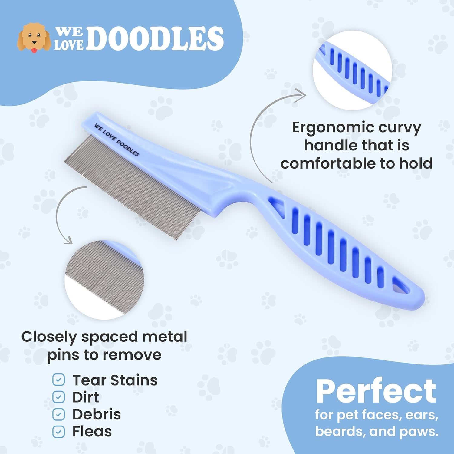 tick-flea-comb-for-dogs-fine-tooth-dog-face-brush-for-tear-stains-2-pack-fine-tooth-metal-flea-comb-for-dogs-removes-lice-ticks-fleas-around-eyes-face-body-for-poodles-doodles-cats-pets