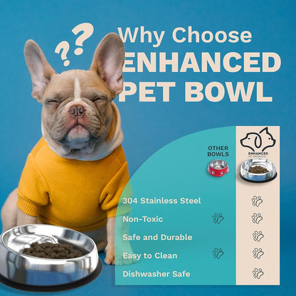 Enhanced Pet Bowl, Stainless Steel Slanted Dog Bowl with Raised Ridge for Flat-Faced Dog Breeds or Cats, Food-Grade Non-Slip No Spill Bowl for Dogs, Less Mess, Less Gas, and Better Digestion (Small)5