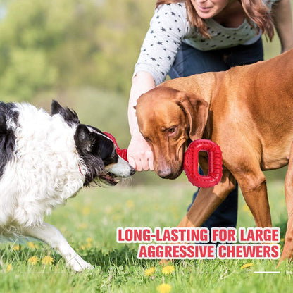 Feeko Dog Toys for Aggressive Chewers Large Breed, 15 Inch Interactive Long Lasting Dogs Toy with Convex Design Natural Rubber Tug-Of-War Toy for Medium Large Tooth Clean(Red)5