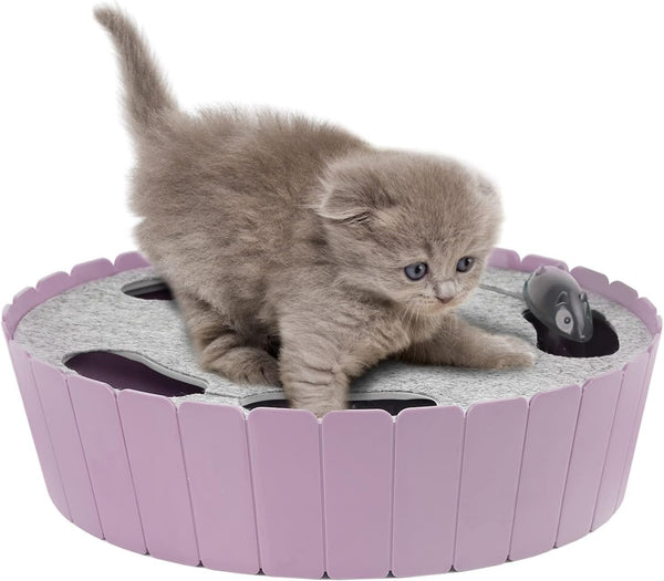 Pawaboo Interactive Cat Toy with Running Mouse, Electronic Motion Cat Toy Automatic Teaser for Indoor Cats, Pop and Play Hide Seek Cat Toys Hunting Mouse for Pet Cat Kitten Play Fun Exercise, Green15