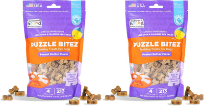 Outward Hound by Nina Ottosson Puzzle Bitez USA Made Dog Treats, Peanut Butter Flavor, Bite-Sized Training Reward and Interactive Puzzle Toy Treats, 7.5Oz10