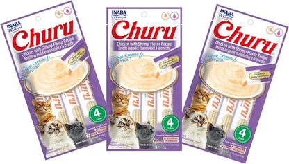 INABA Churu Cat Treats, Grain-Free, Lickable, Squeezable Creamy Purée Cat Treat/Topper with Vitamin E & Taurine, 0.5 Ounces Each Tube, 4 Tubes, Tuna with Salmon Recipe22