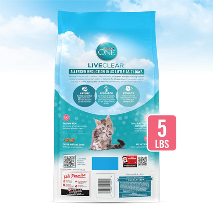 Purina ONE Liveclear Allergen-Reducing Dry Kitten Food Formula with Real Chicken as the Number One Ingredient - 5 Lb. Bag10