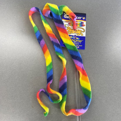 Cat Dancer Products Rainbow Cat Wand Charmer, Safe Teaser Wand for Indoor Cats & Kittens, Flexible Exercise Toy Made of Multicolor Fabric Ribbon, for Medium Breeds9