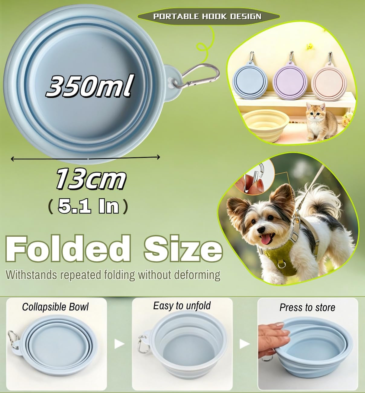 collapsible-pet-bowl-travel-food-water-bowlgreenpinkblue-food-grade-silicone-bpa-free-soft-durable-collapsible-with-carabiner-for-travel-non-slip-base-easy-to-rinse-clean