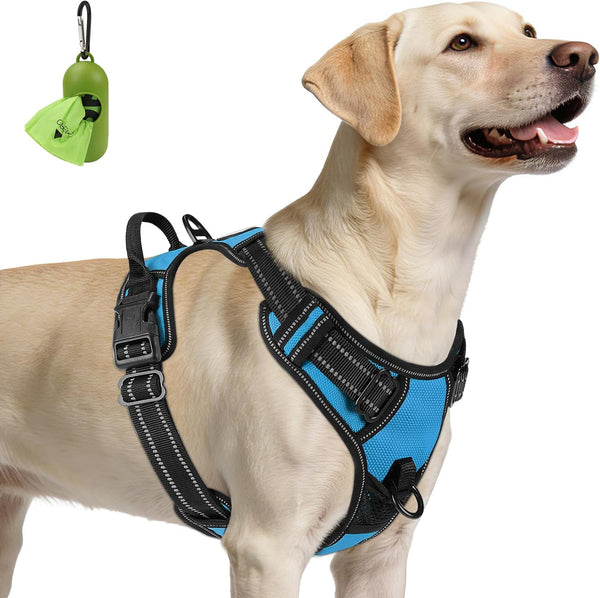 Joytale No Pull Dog Harness Medium Sized Dog, Front Clip, Black | Grab Handle for Instant Control, Padded & Adjustable Vest, Sturdy Metal D-Rings, for Safe Training & Daily Walking16