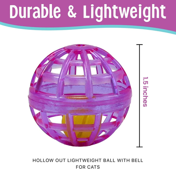 SPOT Lattice Balls Cat Toys - Durable, Fun Balls with Bells Perfect for Swatting and Batting, Colorful Toys to Entertain Indoor Cats and Kittens, - 1.5 Inch, 4 Pcs3