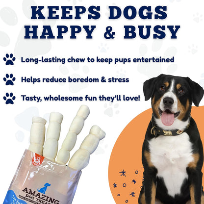 Amazing Dog Treats Beef Cheek Rolls for Dogs – (Mega Thick 10" - 3 Pcs) Long Lasting Beef Cheeks, Natural Retriever Rolls, Rawhide Alternative Large Dog Chew, Single Ingredient6