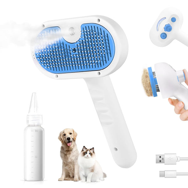 Pet Steam Brush for Dogs & Cats, 3-In-1 Shedding Grooming Tool | Self Cleaning Spray Comb with Mist, Dog Brush for Shedding, Cat Brush for Hair Removal, Long Haired Pets, Waterless Shampoo10