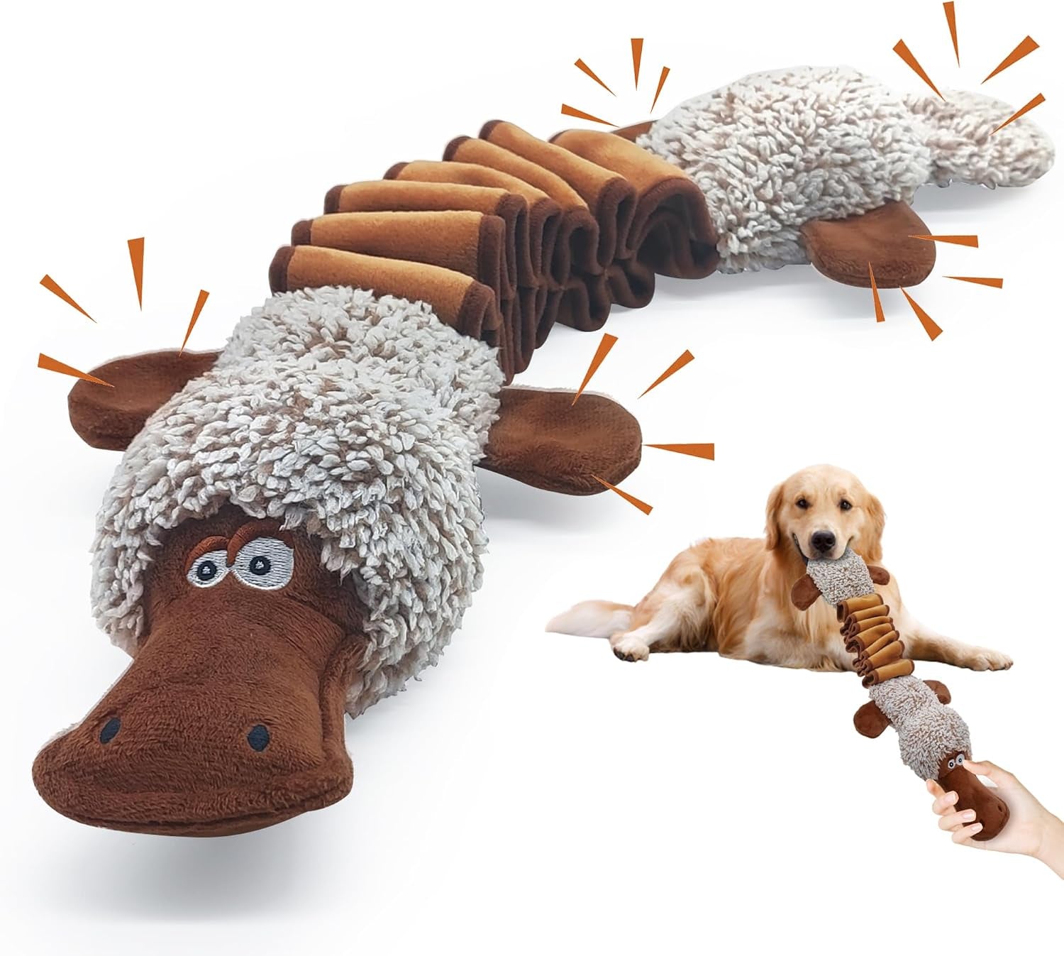 buypow-funny-plush-dog-chew-toys-squeaky-dog-toys-interactive-tug-of-war-puppy-toys-stuffed-dog-toys-for-small-medium-and-large-dogs-monkey