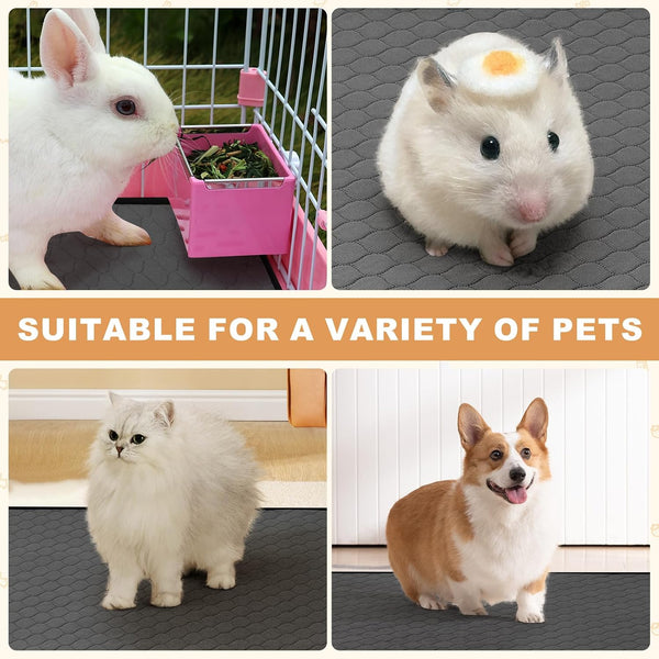 2 Pack Guinea Pig Cage Liners, Washable Guinea Pig Pee Pads Waterproof Reusable & anti Slip Guinea Pig Bedding Fast and Super Absorbent Pee Pad Tarp Bottom for Small Animals (Dark Grey 24" X 47")7