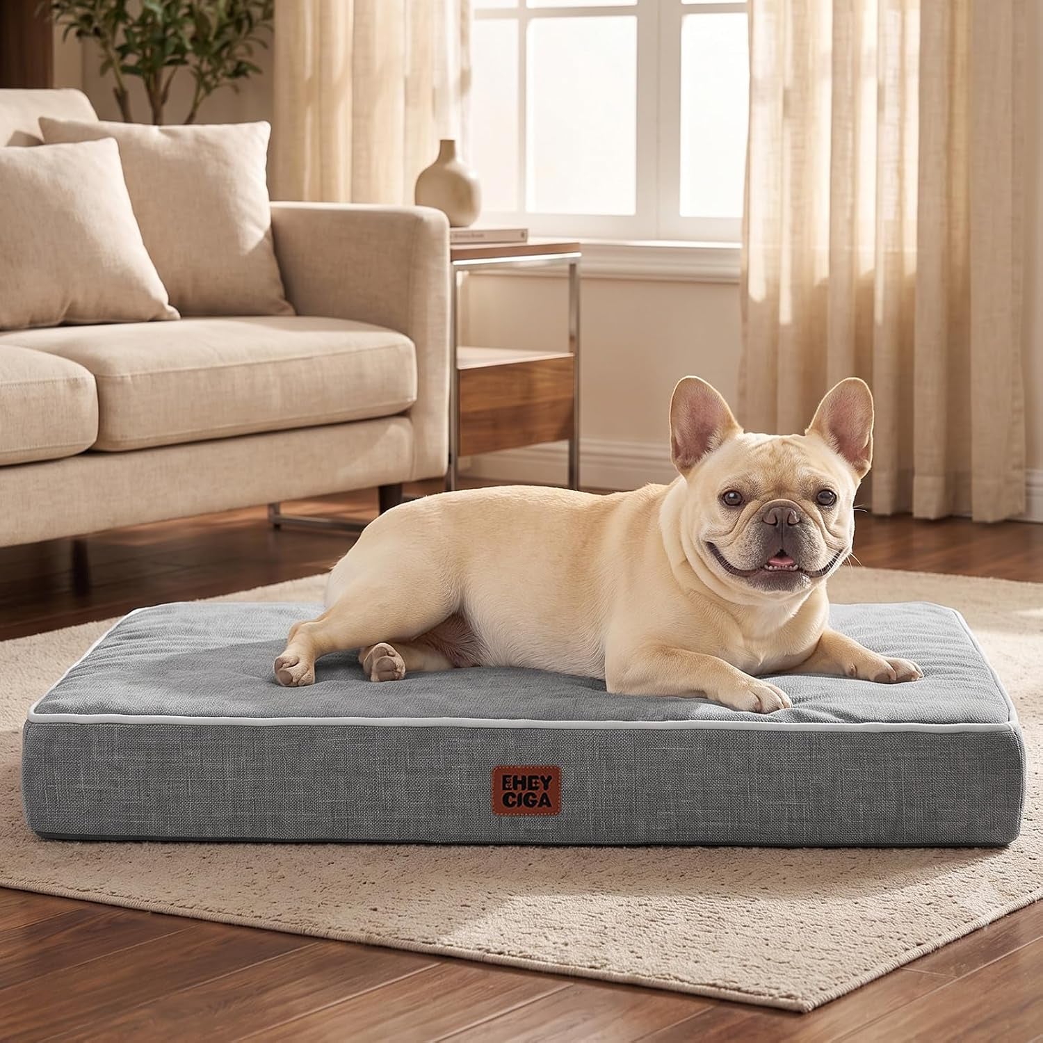 eheyciga-medium-memory-foam-dog-crate-bed-washable-30x20inch-grey-high-density-egg-crate-foam-waterproof-liner-removable-easy-clean-cover-non-slip-bottom-fits-crate-floor-and-sofa