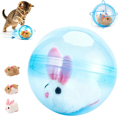 2026 New Self-Rolling Interactive Cat Ball Realistic Animal Automatic Moving Rolling Cat Ball 360° Rolling Spin Moving Cat Ball Fun Indoor Interactive Pet Ball for Cats Dogs Chasing (Blue, Mouse-A)8