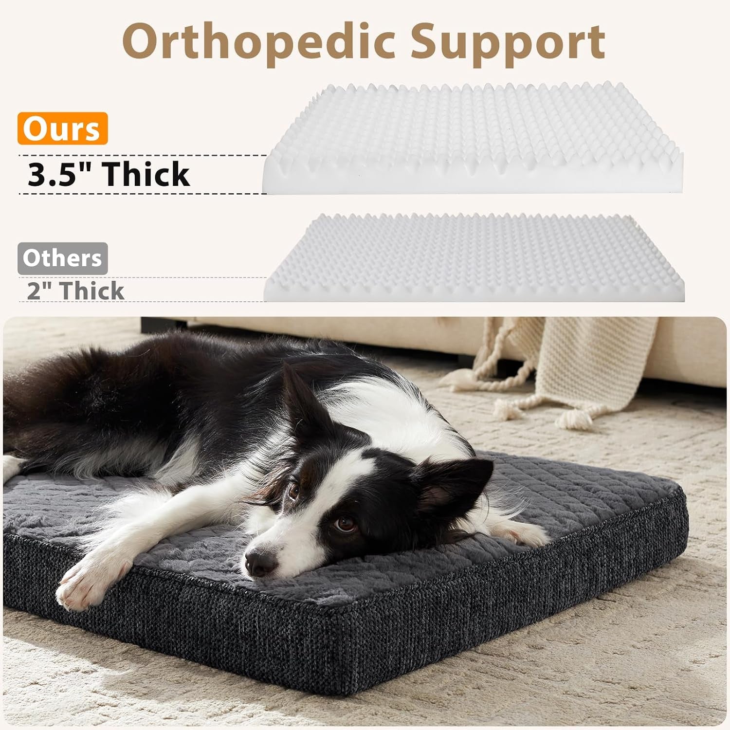 joejoy-orthopedic-xl-dog-bed-for-large-dogs-waterproof-dog-bed-for-crate-with-washable-removable-cover-extra-thick-egg-crate-memory-foam-pet-beds-grey-41x27