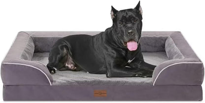 Comfort Expression Orthopedic Dog Bed for Extra Large Dogs with Bolster | Waterproof Dog Couch Bed with Washable Cover & Non-Slip Bottom, Supportive Egg Crate Foam XL Pet Bed, 42X30 Inch156