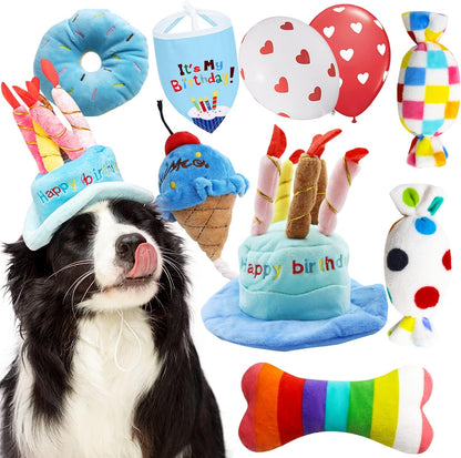 Lilfrd Dog Birthday Toy, Birthday Cake Toys for Puppy Gifts, Squeaky Plush Dog Toys19