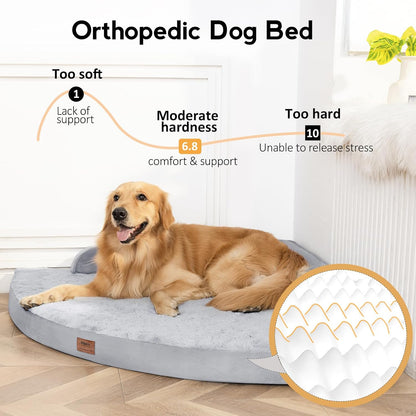MEKIY Orthopedic Waterproof Dog Bed with Sides for Extra Large Sizes Dogs | Egg Crate Foam, Waterproof Liner, Anti-Slip Bottom, Space-Saving, Perfect for Corners and Sofa Edges, 40 X 40 Inch2