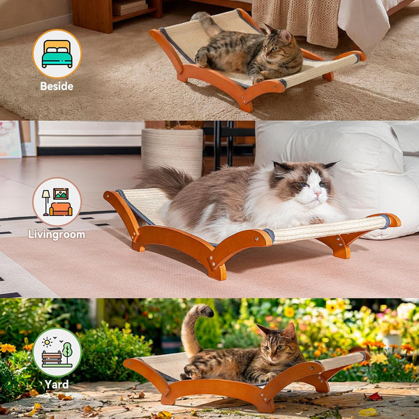 JUNSPOW Sisal Cat Scratcher Bed for Indoor Large Cats Lounger & Sleep | Cat Supplies Pet Supplies Whole Wash Stable & Breathable Easy Assembly Indoors Outdoors, 16.9 in X 16.9 in X 9.5 In9