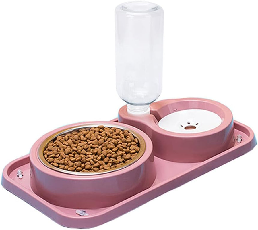 love-dream-double-dog-cat-bowls-anti-slip-pet-food-and-water-bowl-set-automatic-gravity-water-dispenser-bottle-detachable-stainless-steel-bowl-no-spill-for-indoor-cats-dogs-puppy-kitten-rabbit