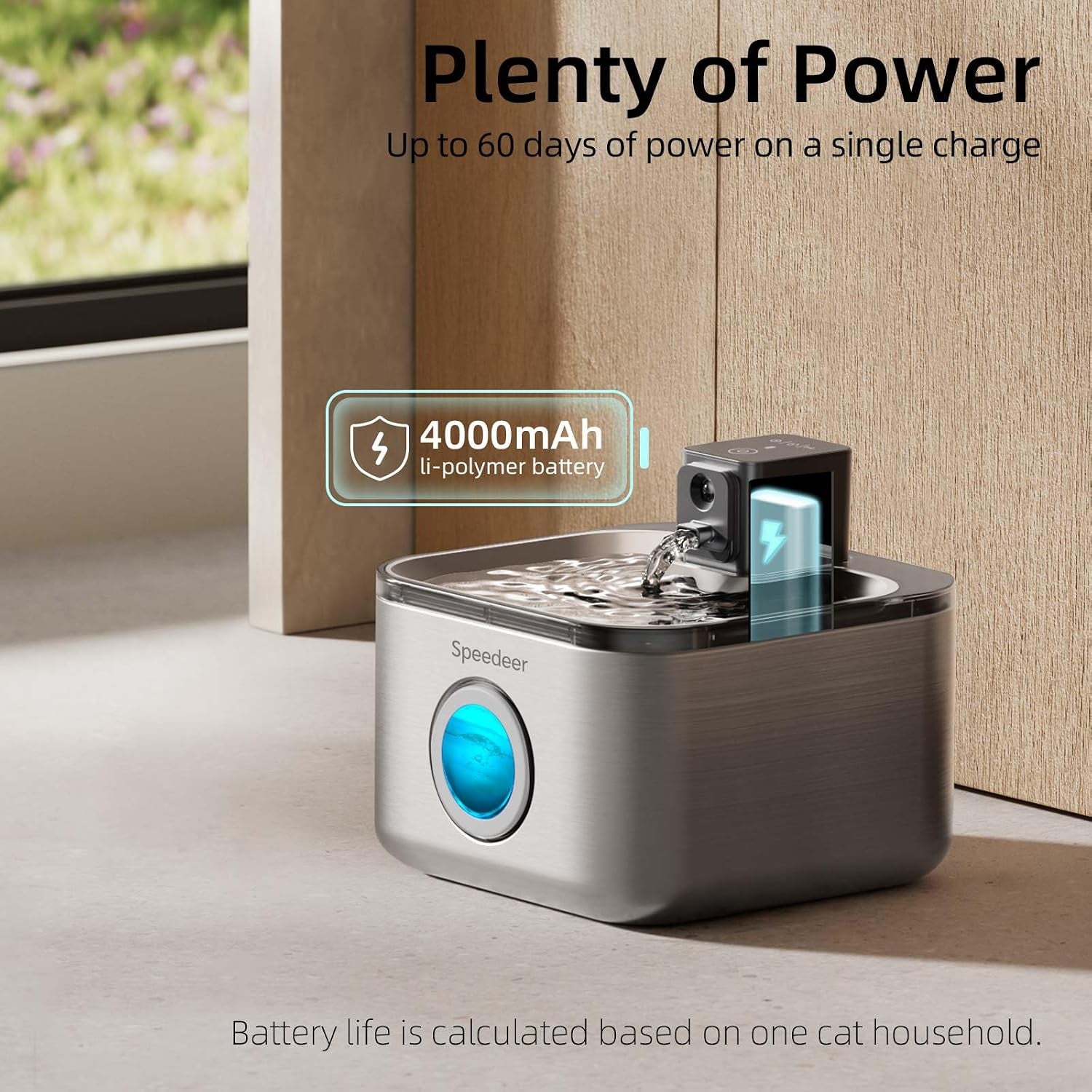 wireless-cat-water-fountain-stainless-steel-135oz-4l-cordless-design-motion-sensor-4000mah-battery-operated-pet-fountain-3-water-modes-20db-quiet-pump-multi-filtration