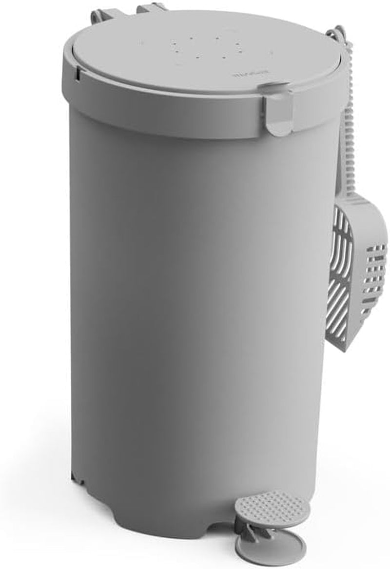 modkat-litter-keeper-cat-litter-disposal-scoop-filters-bags-gray-odor-sealing-litter-disposal-includes-a-scoop-charcoal-filters-and-recycled-waste-bags