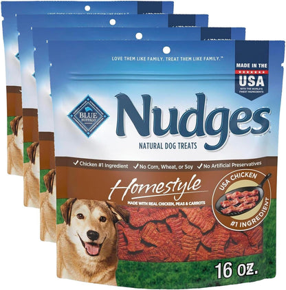 Blue Buffalo Nudges Chicken Homestyle Natural Dog Treats, Pot-Pie-Inspired Recipe, Healthy Reward or Training Treat, Made in the USA with Real Chicken, No Artificial Preservatives, 16 Oz.15