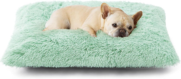 EHEYCIGA Fluffy Dog Crate Bed for Extra Large Dogs, Plush Faux Fur Pad, Calming anti Anxiety XL Bed for Crate, Washable Soft Warm Dog Mat with Non-Slip Bottom, Grey55