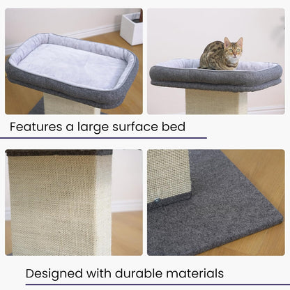 Catry Cat Perch with Washable Replaceable Bed & Wide Sisal Scratching Post | Cat Tree with Washable Replaceable Bed for Large Cats, Thick Sisal Scratching Post, Sturdy Cat Tower, Easy Assembly Cat Tree7